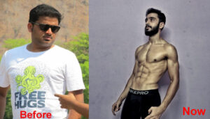 Young man fat to six pack transformation